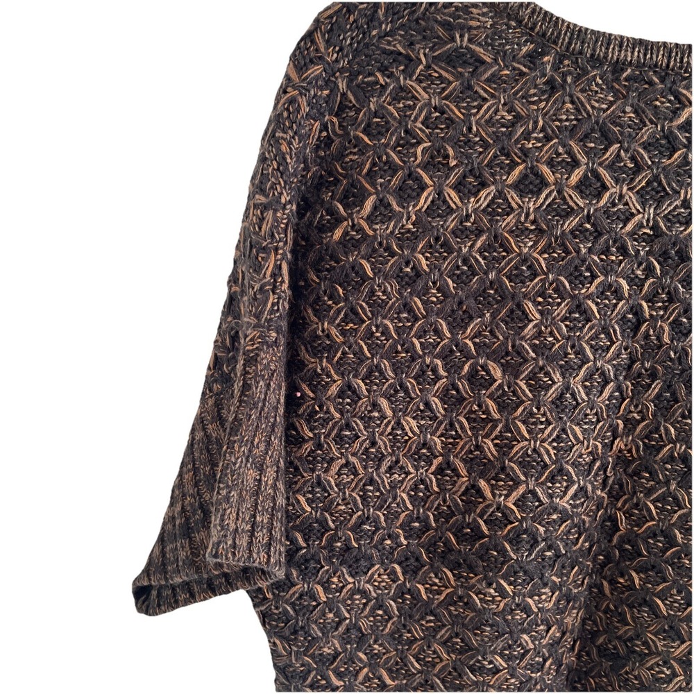 Womens Dress Barn Medium Cable Knit Cardigan Buckle Fall Sweater Brown Orange‎
